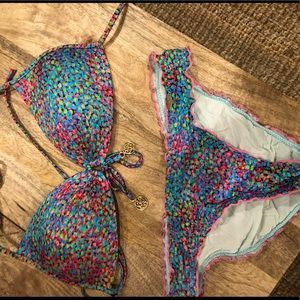 Beautiful Luli Fama multi color 2pc swim suit